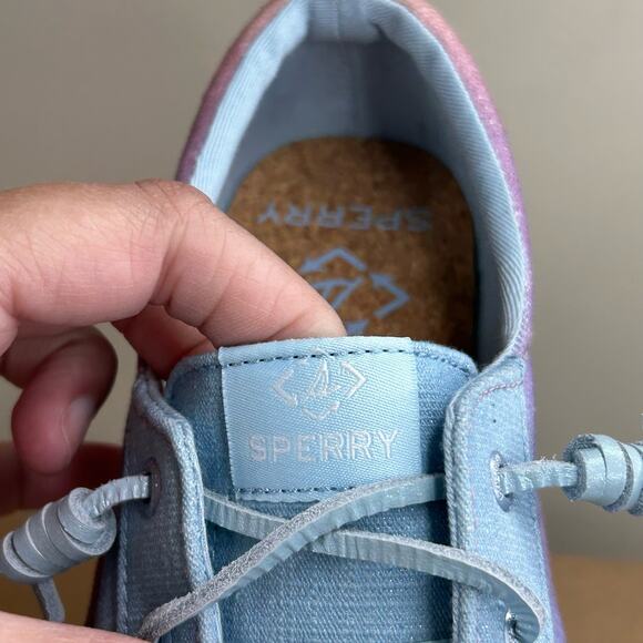 Sperry Comfort Shoes Crest Vibe Shimmer Fade Blue Textile Sneakers Women's NIB - Picture 8 of 9
